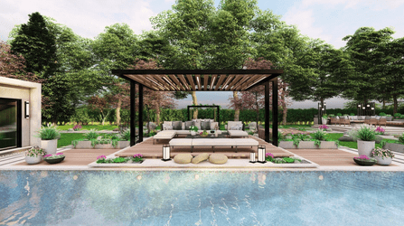 Front and back yard landscape design example 3